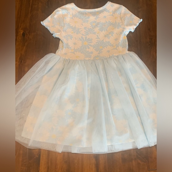 🌟EUC Toddler🌼Daisy Print/Light Blue Tulle Dress Sz 4T - Picture 10 of 12